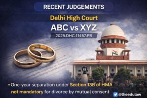 Read more about the article One-Year Separation Under Section 13B of the Hindu Marriage Act Not Mandatory for Divorce by Mutual Consent